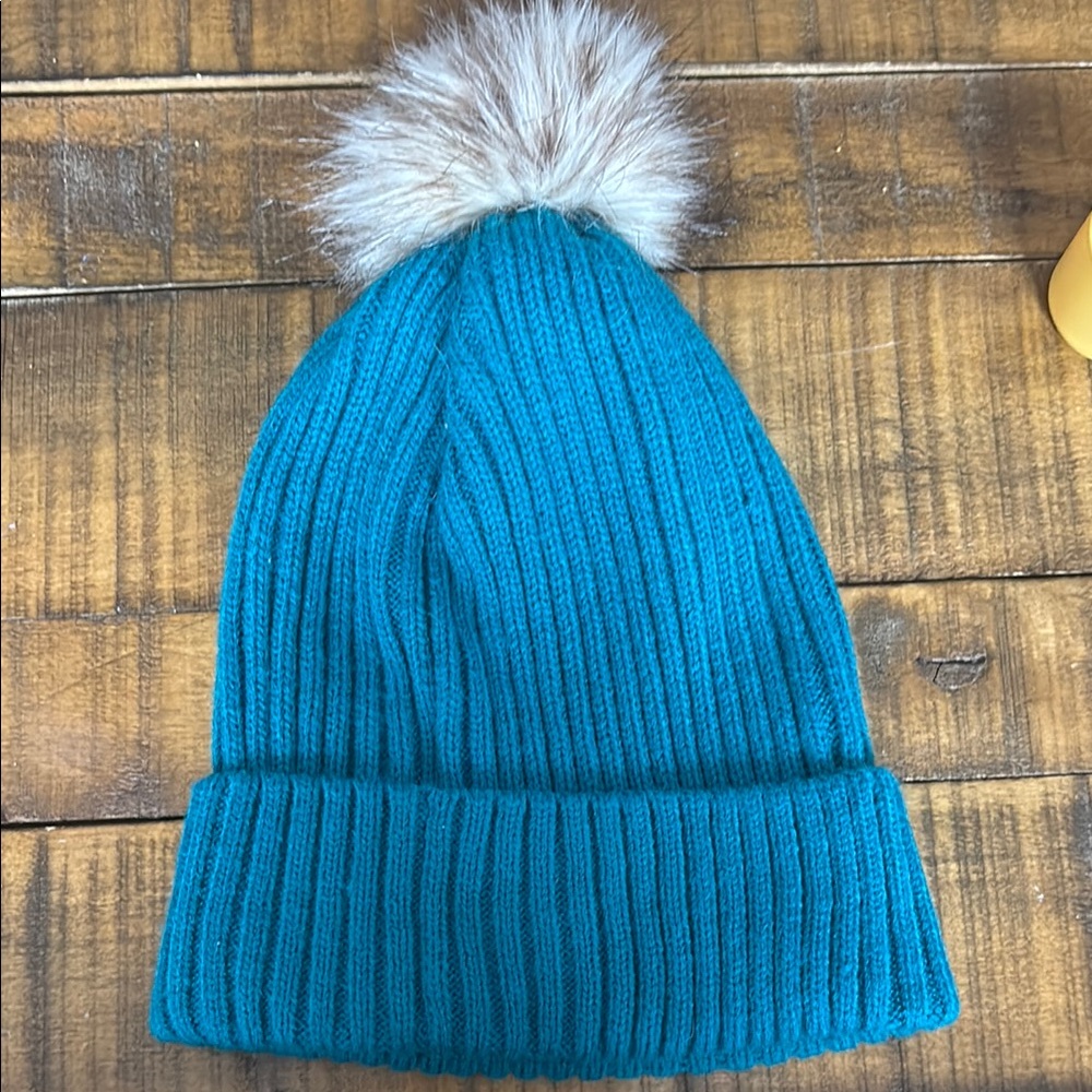 A New Day Teal Knit Pom Beanie – One Size | Cozy Winter Hat